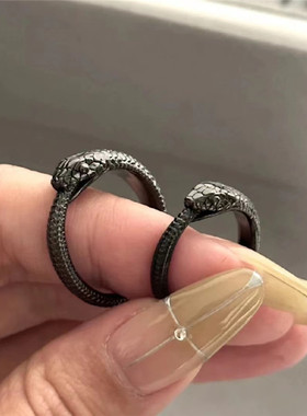 衔尾蛇戒指合金/镀银/镀金情侣