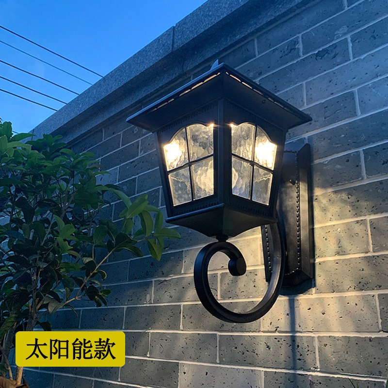 防水户外太阳能欧式壁灯led花园别墅庭院灯超亮围墙大门过道柱灯