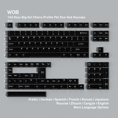 原厂WOB五面热升华键帽PBT阿拉伯韩文欧规俄文GMK复刻跨境热销