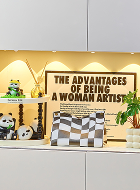 速发熊猫收厅玄关摆件品居装饰家入户进门口客纳鞋柜乔迁新居礼品