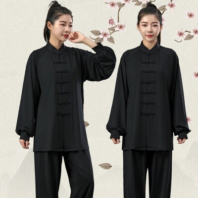 速发太极服牛奶丝练功服气功禅修养生八段锦武术表演服散打晨