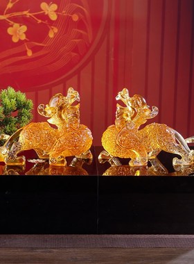 速发古法式璃旺财貔貅新中琉桌面摆件家居客厅装饰工业品乔迁开艺