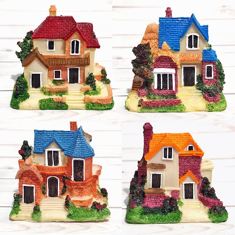 速发苔藓子景观大号豪华中面大别墅房微房屋模型建筑造景树脂桌式