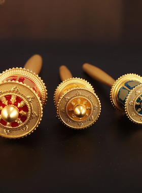 速发德田金你手摇转金轮桶锌合金嘛尼手持转迷筒浮雕随身座带底携