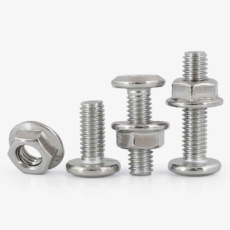 速发M6M8 倒4不合钢0边平头内六角螺丝螺母组锈法兰螺帽童床家具