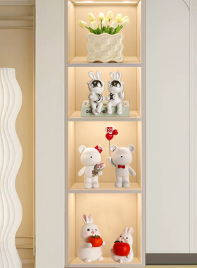 速发奶油风客厅酒柜软装饰品家简好物玄关约视柜摆件居电乔迁礼物