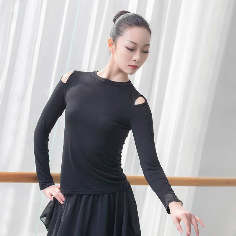 速发中国舞形体服中袖民族舞练功服成人服装教师服长袖上衣古典舞