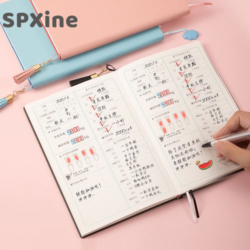 速发减肥计划本计划表自律监督员神打日历日记记卡笔器手帐本