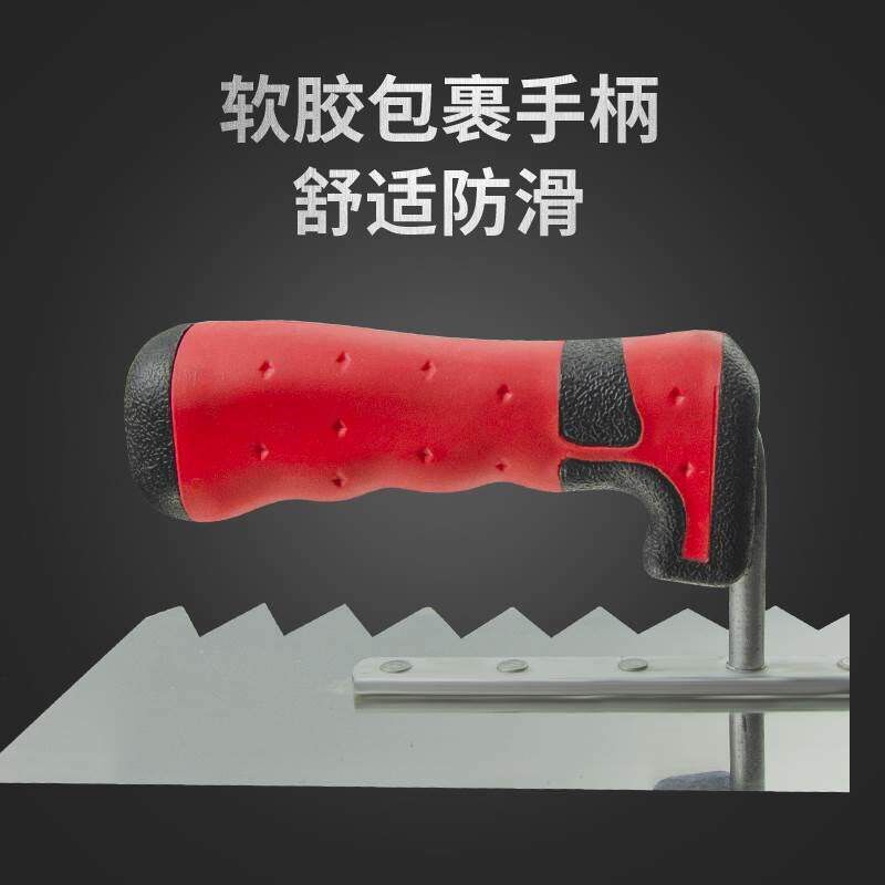 速发不锈钢带齿抹泥刀泥瓦匠瓷砖抹泥板 瓦工抹灰刀锯齿抹子贴地