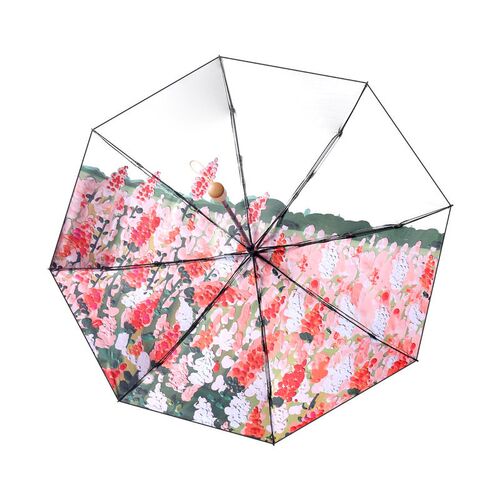 速发双层双花太伞插画手绘风小巧便捷五折晴雨两用折叠遮防晒伞