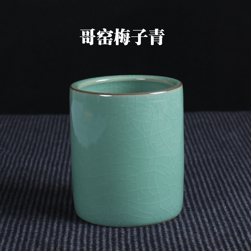 速发陶瓷器笔筒 龙泉青瓷笔筒创意小摆件 办公摆设文具收纳筒教师