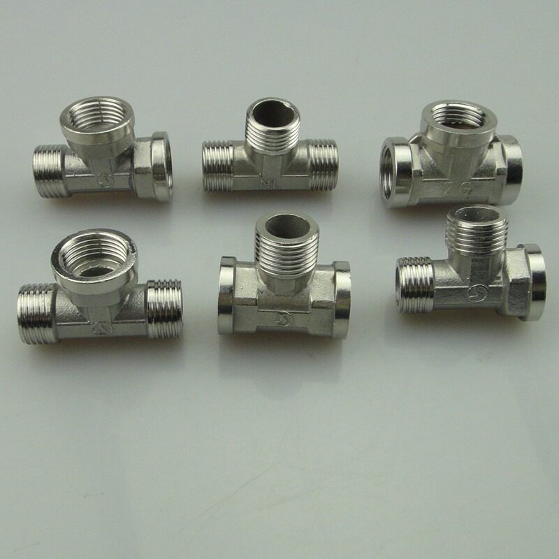 速发4分6分1寸不锈钢三通水管接头D15/20/25内外内三通4分水暖配