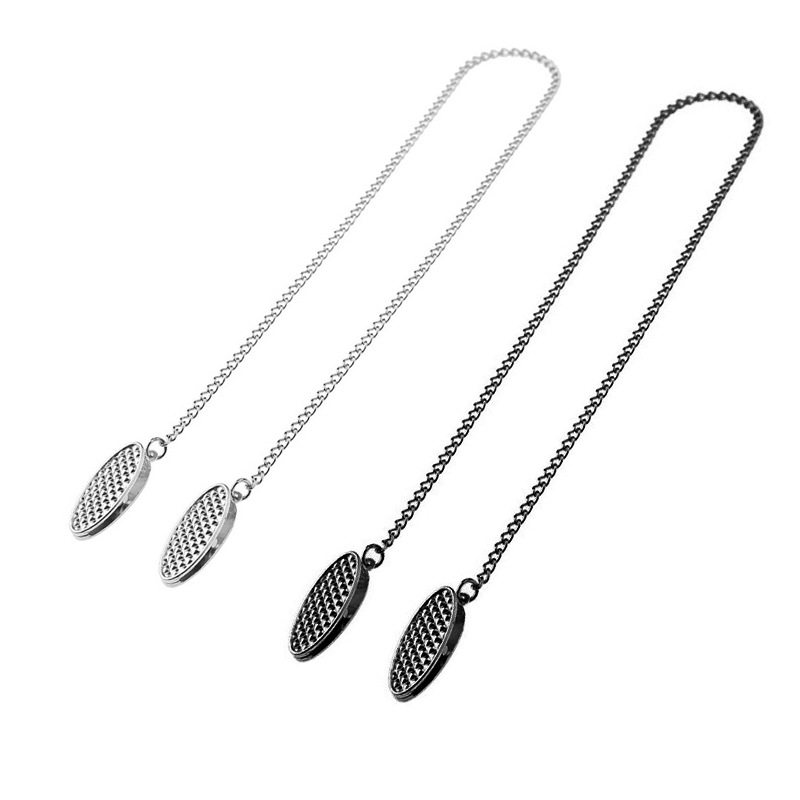 欧式餐巾夹子 宝宝围兜夹西餐餐巾布夹带链条防走光丝巾披肩夹