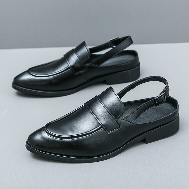 春秋韩版潮男鞋子英伦风透气尖头皮鞋内增高男士休闲鞋发型师鞋子