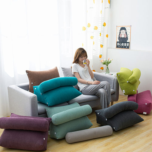 床头护腰靠垫软包小靠背简约学生宿舍卧室三角可调节靠枕可拆洗新