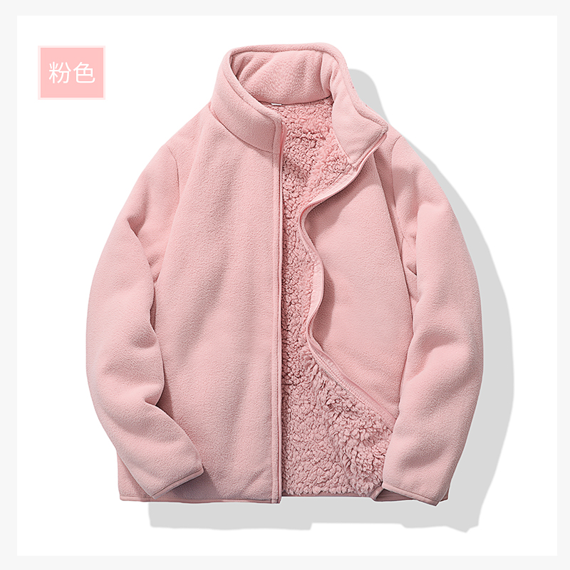 抓绒衣外套女短款秋冬加绒加厚