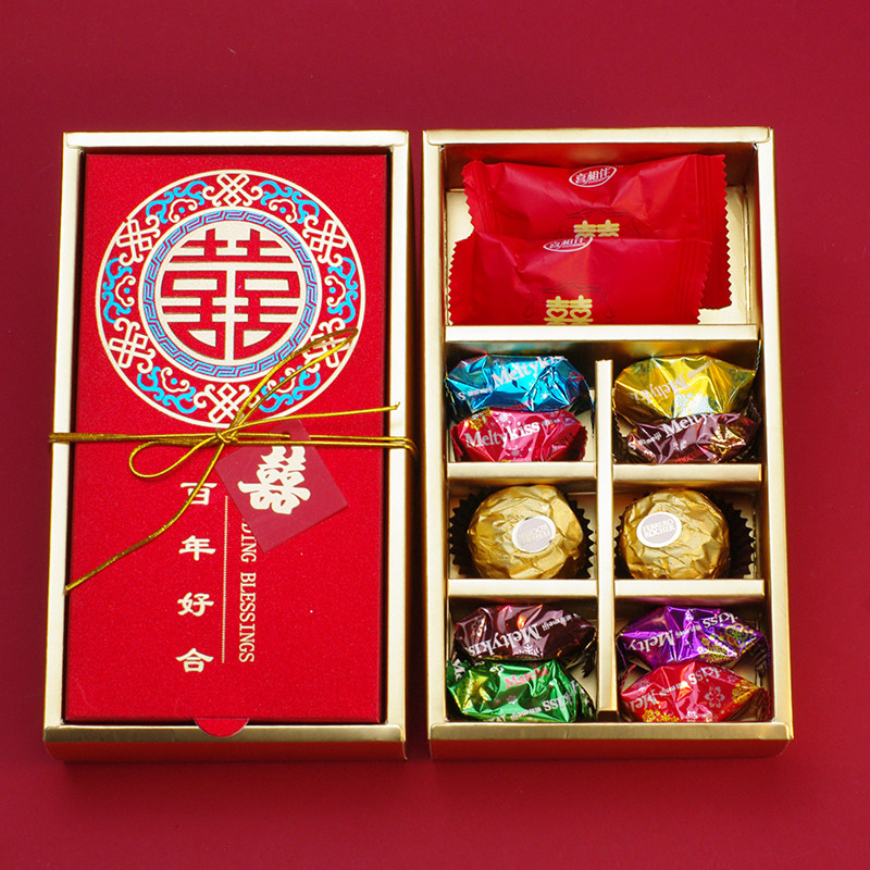 费列罗巧克力 中国风百年好合喜糖礼盒成品伴手礼 婚礼糖盒含糖