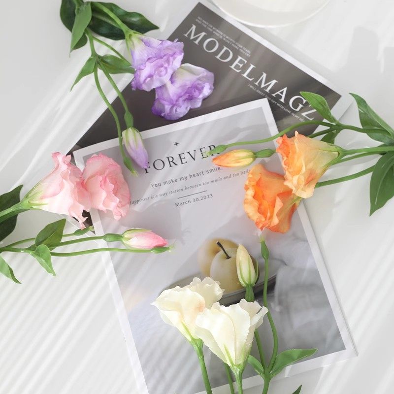 仿真洋桔梗高仿真花居家客厅餐桌花艺摆件装饰软装拍摄道具绢布花