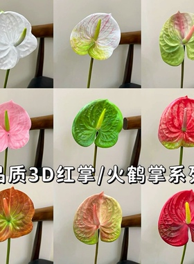 仿真花红掌火鹤花红掌粉掌胶片3D