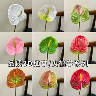仿真花红掌火鹤花红掌粉掌胶片3D花插花婚庆造景餐桌摆件拍摄道具