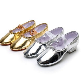 专业厂供:亮革带跟教师舞蹈鞋 软底舍宾鞋 金色银色表演鞋 跟鞋