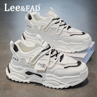 Lee&FAD潮牌男鞋2026新款夏季网面透气休闲运动软底老爹鞋男