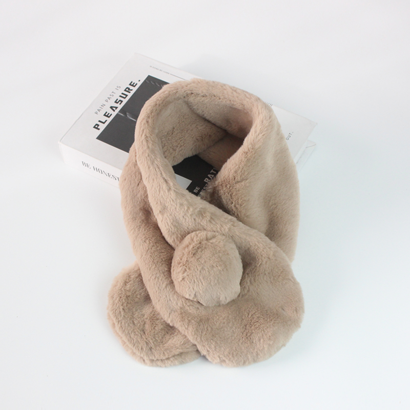 出口日本秋冬季休闲风大毛球围巾