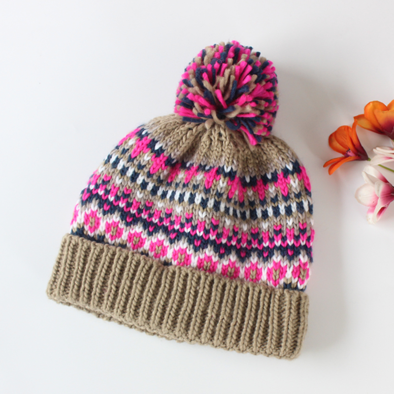 出口单秋冬季女士帽子混色时尚毛线帽女加绒加厚滑雪帽百搭保暖帽