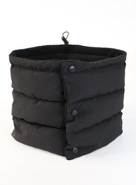 出口日本冬季羽丝绒围脖男女户外运动加绒加厚护颈脖套可调节围巾