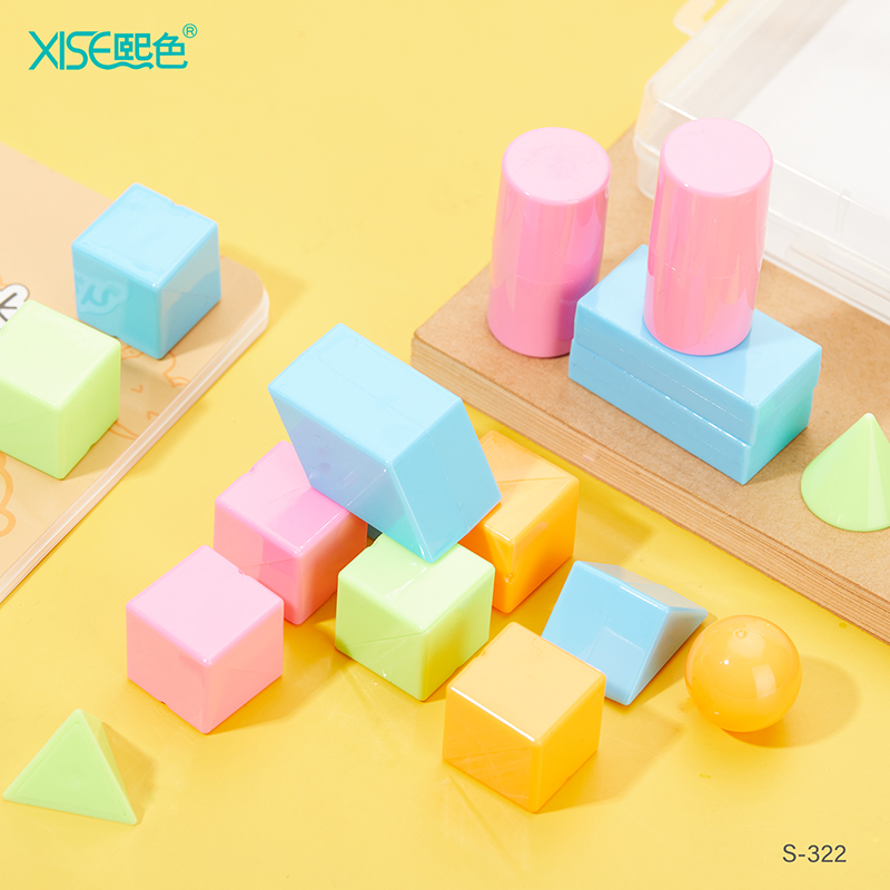 熙色S-322立体几何体套装小学一年级数学图形教具正方体积木学具