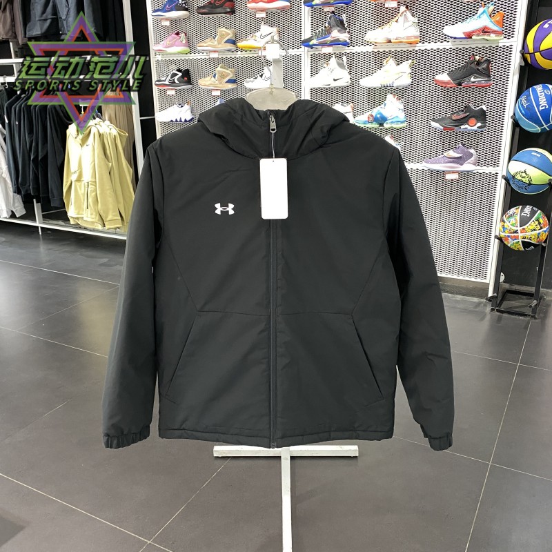 安德玛拉链男短款保暖棉服