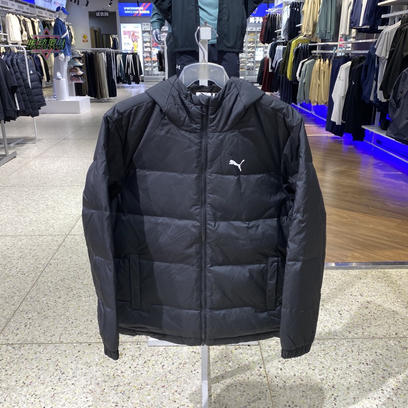 冬季新款正品PUMA彪马男经典LOGO保暖连帽运动休闲羽绒服692811