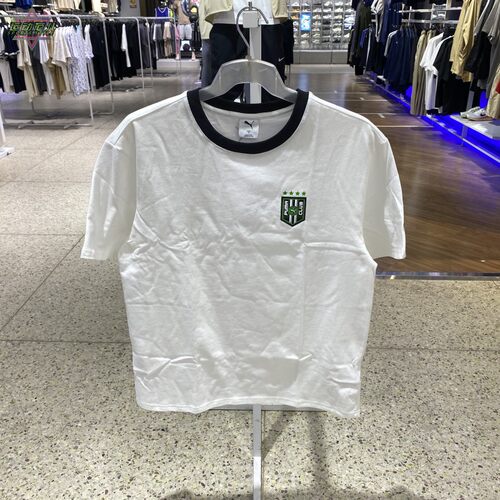 正品PUMA彪马图案LOGO透气圆领纯棉百搭男休闲短袖T恤631722-01