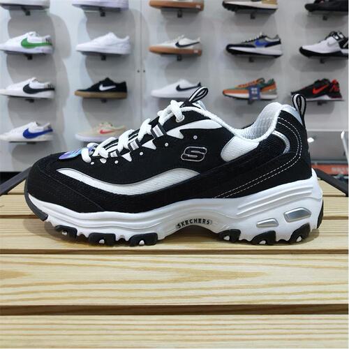 新款正品SKECHERS斯凯奇拼接撞色舒适女运动休闲鞋熊猫鞋149906
