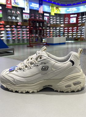 正品SKECHERS斯凯奇拼接厚底耐磨舒适缓震女增高熊猫休闲鞋11931