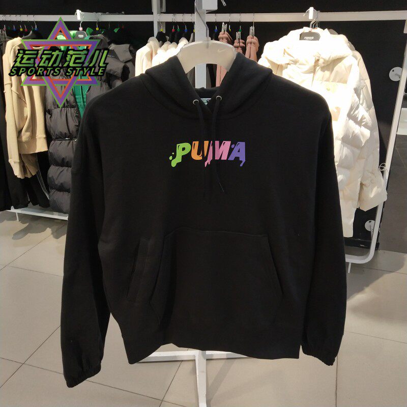 PUMA 푸마 클래식 로고 후드 여성 스포츠 캐주얼 니트 스웨트 풀오버 670957-02