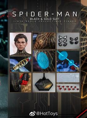 HOTTOYS HT 1/6 MMS604 蜘蛛侠 英雄无归 黑金色战衣珍藏人偶