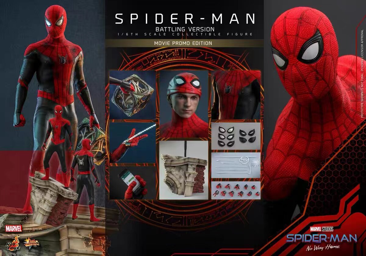 HT hottoys 1/6 蜘蛛侠英雄无归 红黑蜘蛛侠 战损版 预定