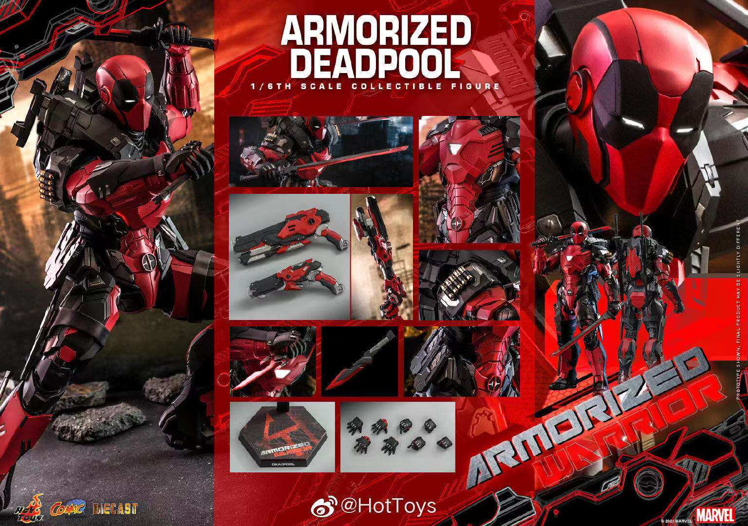 HOTTOYS HT 1/6 漫威 合金压铸 装甲死侍 装甲战士 预定