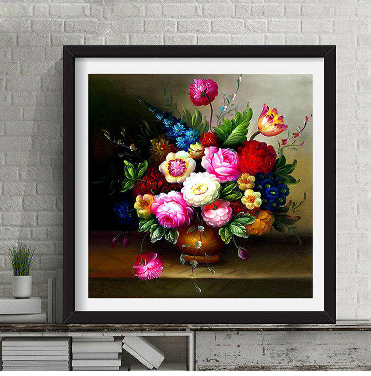 蒙娜丽莎十字绣油画花瓶手工自己绣简单小幅客厅花卉系列卧室欧式在类目 居家布艺, 十字绣及工具配件, 十字绣套件中 - 来自Buy2taobao.com提供专业的淘宝代购服务