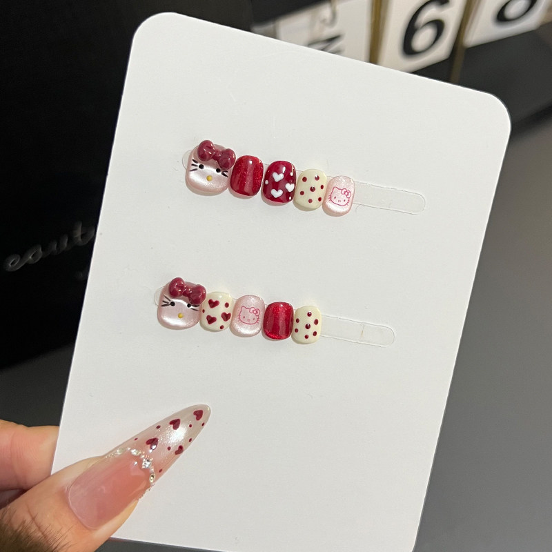 手工儿童穿戴甲HelloKitty蝴蝶结可爱波点卡通3-12岁小童美甲贴片,彩妆/香水/美妆工具,穿戴甲/甲片,淘宝优惠券,粉丝福利购,淘宝优惠卷