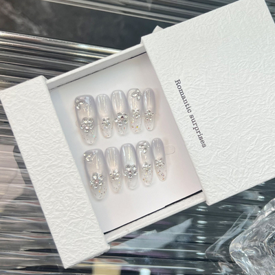 轻奢系手工冰透猫眼穿戴甲