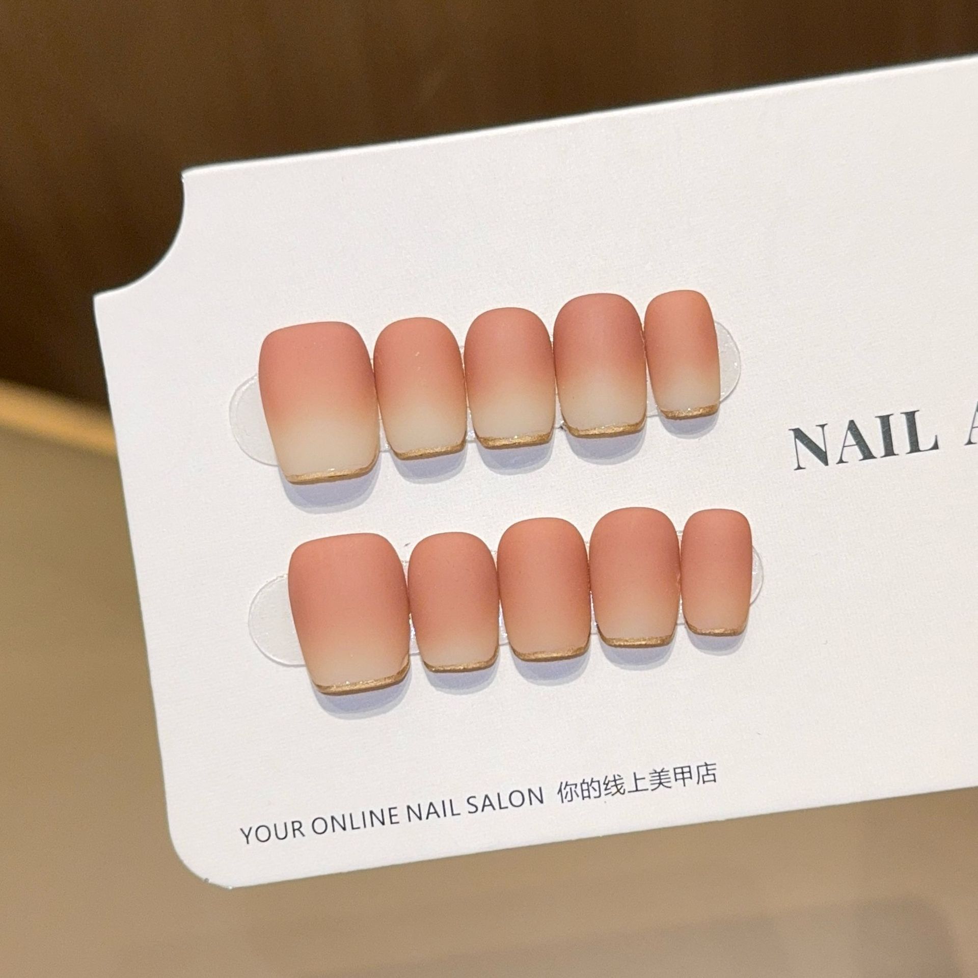 【相思】魔镜粉法式纯手工穿戴甲短款美甲贴片假指甲片