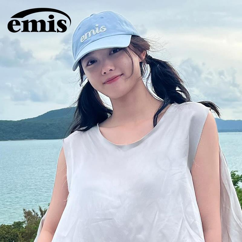 韩国emis帽子女夏天鸭舌帽棒球帽户外防晒帽男大帽檐2025新款浅蓝