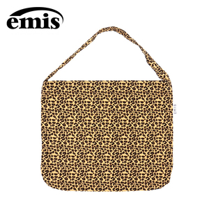 韩国emis帆布包宋慧乔孔孝真明星同款小豹纹单肩出游百搭购物袋包