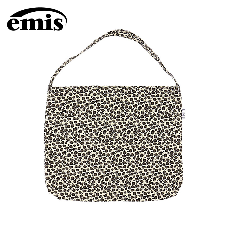 韩国emis帆布包小豹纹宋慧乔章若楠同款轻便单肩包大容量帆布袋