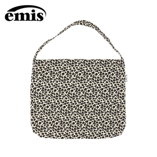 韩国emis帆布包小豹纹宋慧乔章若楠同款轻便单肩包大容量帆布袋