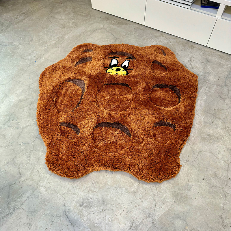 家用卧室可爱涤纶高低毛地毯