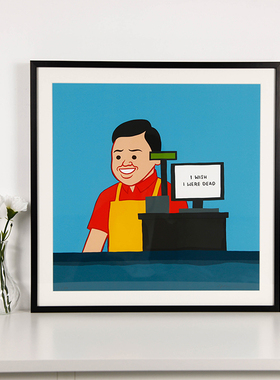 现货西班牙艺术家JoanCornella版画现代简约有框单幅人物图案包邮