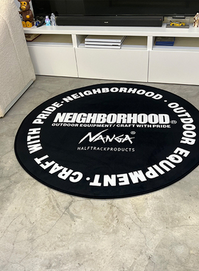 原创日潮孤品NBHD地毯WTAPS地毯圆形可机洗卧室客厅装饰阳台书房